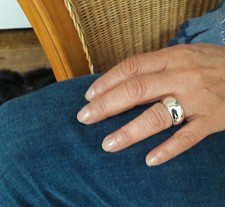 Bombierter Silberring in 925er Silber, Massiv, Breite: ca. 10 mm, Größe wählbar