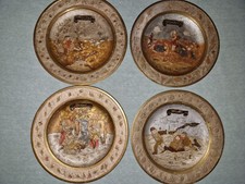 Messing ältere Dekoteller 4 Jahreszeiten komplett  Wandteller massiv ca.2,3 kg 