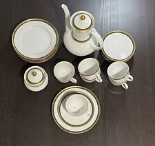 Seltmann Weiden Serie Annabell Porzellan Kaffeeservice Goldrand grün 6 Personen