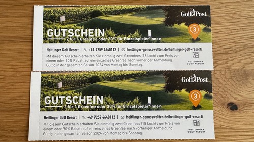 2für1 greenfee gutschein - gutschein, gc