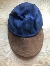 Basecup Baseballkappe Schirmmütze blau mit braunem Lederschild