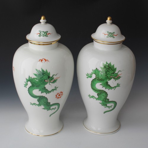 Meissen paar vasen grüner - meissen,