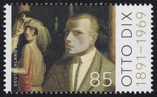 3267 Otto Dix, 10 Einzelmarken, postfrisch **