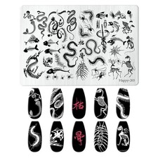 XXL Stamping Schablone Creepy Bones Stempel Platte Nailart Halloween