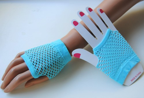 Netzhandschuhe stulpen neon - -,