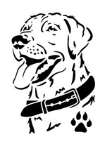 Schablone hund mit - ", halsband