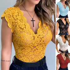 6Color Sommer Damen Sexy Weste Spitze T-Shirts T-Shirt Unterhemd Ärmellos Top↑ ▲