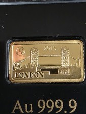 1g Goldbarren London 1 Gramm 999.9  Gold Polierte Platte PP