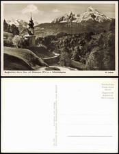 Maria Gern Berchtesgaden Bergkirchlein Watzmann u. Schönfeldspitze 1955