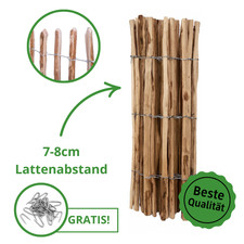 Staketenzaun Gartenzaun 7/8 Holzzaun Zaunlatte Haselnussholz 35-120cm