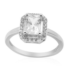 Cavill Danburit Ring 0,945ct Oktagon Silber 925 mit Zirkon Pave Damen Schmuck