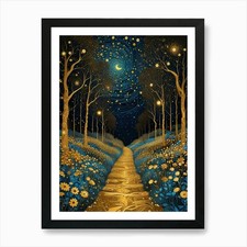 Sternennacht Wald von Klimt