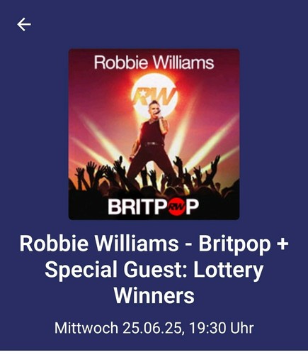 Robbie williams tickets - williams,, 2x