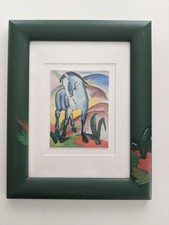 handbemalter Holz-Bilderrahmen 24x30 - der blaue Reiter - von Franz Marc