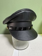 Schirmmütze,Ledermütze,Biker Mütze Kappe Leather cap Gr 58