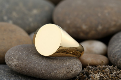 Gelbgold ovaler siegelring - ovaler,
