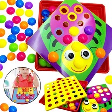 Mosaik Steckspiel für Kinder 2-5 Jahre - Farbenlernen Montessori Spielzeug NEU