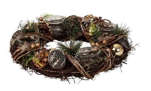 Weihnachtlicher adventskranz - weihnachtlicher,