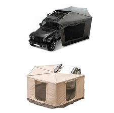 Dachzelt Autodachzelt Markise Vorzelt Rundzelt 2 Größen Khaki Grau Camping Auto