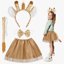 #237 Kinder-Kostüm Giraffe mit Stirnband und Schwanz 4tlg Fasching 3-5 Jahre