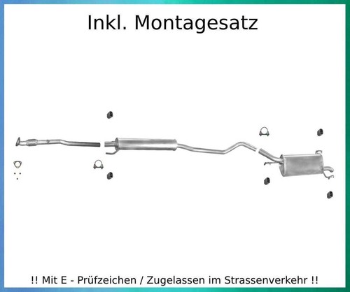 Auspuffanlage opel corsa 0 - c, 1.0