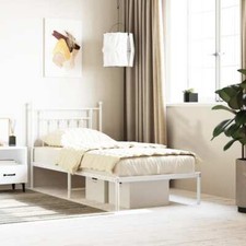 Bettgestell Lattenrost Kopfteil Metallbett Bett Gästebett Schlafzimmer DE NEU