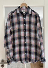 GIANNETTO Portofino - Herrenhemd  100 % Leinen Slim Fit Gr. 44 (17,5)  - NEU