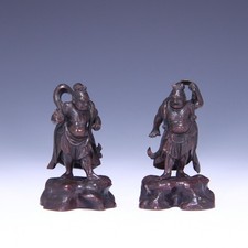 A Pair of Bronze Menuki Of Nio