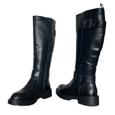 Damen Kniehohe Stiefel Schwarz