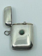 Antike Streichholz Dose Antique Silver Vesta Case Match Safe London 1894