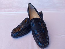 italienische Damenschuhe Gr.43, Brunate , neuwertig   Muster Hahnentritt , Leder