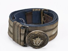 Preußen Original Feldbinde Koppel für Offiziere Messing Koppelschloss versilbert