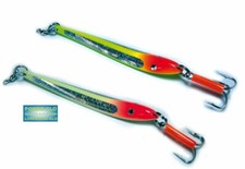 Behr Bananen Pilker Rot-Gelb/POWER-GLO bleifrei 60g bis 600g Taumelpilker Dorsch