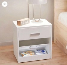 Nachttisch mit Geheimfach - Möbel Versteck Safe -  NEU - Weiß