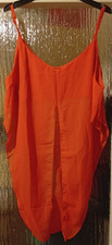 Trägertop, Top mit Schlitze in Orange - Größe L - Länge 84 cm