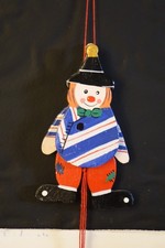 Hampelmann Clown Holzfigur handbemalt Vintage Nostalgie Deko Holzspielzeug TOP