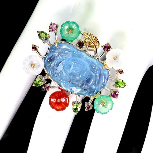 925 sterling silber ring - 925, blume