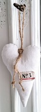 XL Stoffherz Shabby Geschenk Hänger Deko alter Sack  Bauernleinen Landhaus
