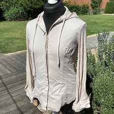 Shirt Bluse - Kapuze - Stretch - Tailliert - Gr. L - Beige / Taupe - 2x getragen
