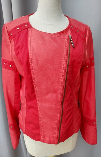 Rote kurze vegane lederjacke - rote,