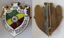 emailliertes Abzeichen R.V.Wanderlust Schönbach in Sa. 1898 All Heil (166738)