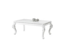 Couchtisch Wohnzimmertisch Barock Optik Hochglanzlack Weiß Kratzfest 120x70x50cm