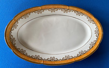 •♥• alte Kuchenplatte Servierplatte Porzellan weiß gold groß •♥•