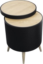 Block Oslo Design Lautsprecher max. 65 Watt Induktionsladefunktion Blue. B Ware