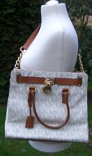 Michael Kors Hamilton Large Handtasche Elfenbein / Beige Allover-Logo-Muster