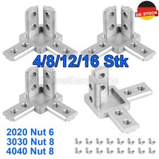 4-16X Profilverbinder Eckverbinder 3-Wege Eckwinkel 20/30/40mm Nut 6/8 Aluprofil