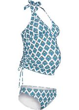 Neu 2-tlg Set Umstandstankini Gr. 44 Grün Bedruckt Tankini Bademode Bade-Anzug