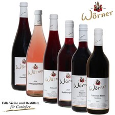 WEINGUT WÖRNER: 6 Fl. Wein Rotwein + Rosé lieblich-süß Probierpaket aus d. Pfalz