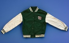 College Jacke - Baseball Jacke Grün-Weiß XS Gr. 34