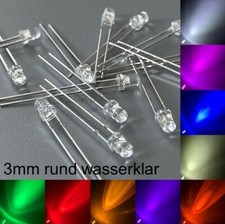 3mm LEDs rund wasserklar alle Farben inkl. Widerstände Leuchtdioden LED 3 mm -